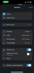app per cantare impostazioni