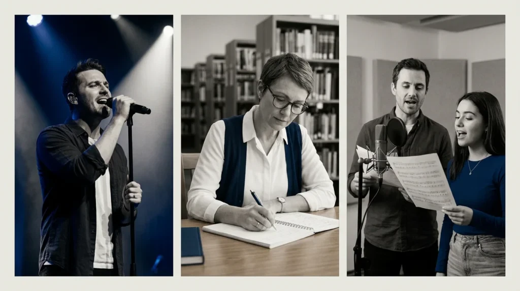 Tre profili di insegnante di canto a confronto- performer, ricercatore, didatta partecipato